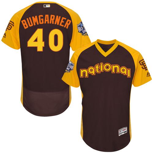Giants #40 Madison Bumgarner Brown Flexbase Authentic Collection 2016 All-Star National League Stitched MLB jerseys